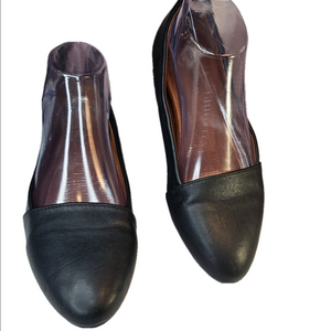 Marbella Black Vegan Leather Flats. Women's Size 8.5